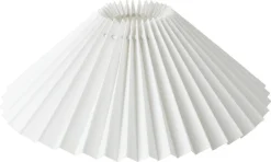 Northlight Ines plissert lampeskjerm hvit, 25 cm og 36 cm