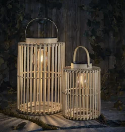 Northlight solcellelykt bambus