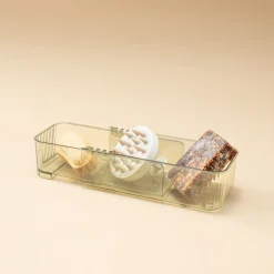 Oppbevaringsboks justerbar transparent grønn 23–36,5 cm