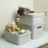 Oppbevaringskurv Neat beige, resirkulert plast