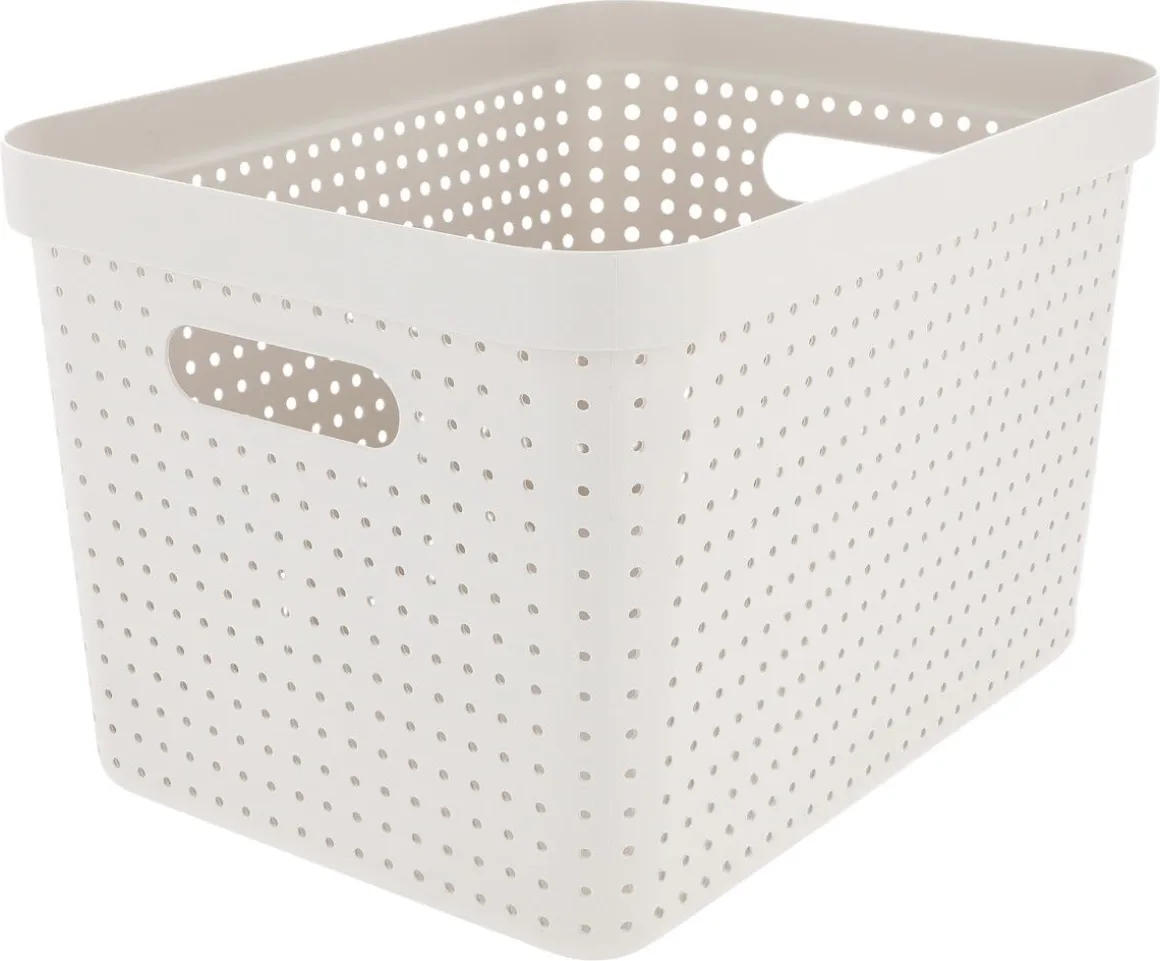 Oppbevaringskurv Neat beige, resirkulert plast