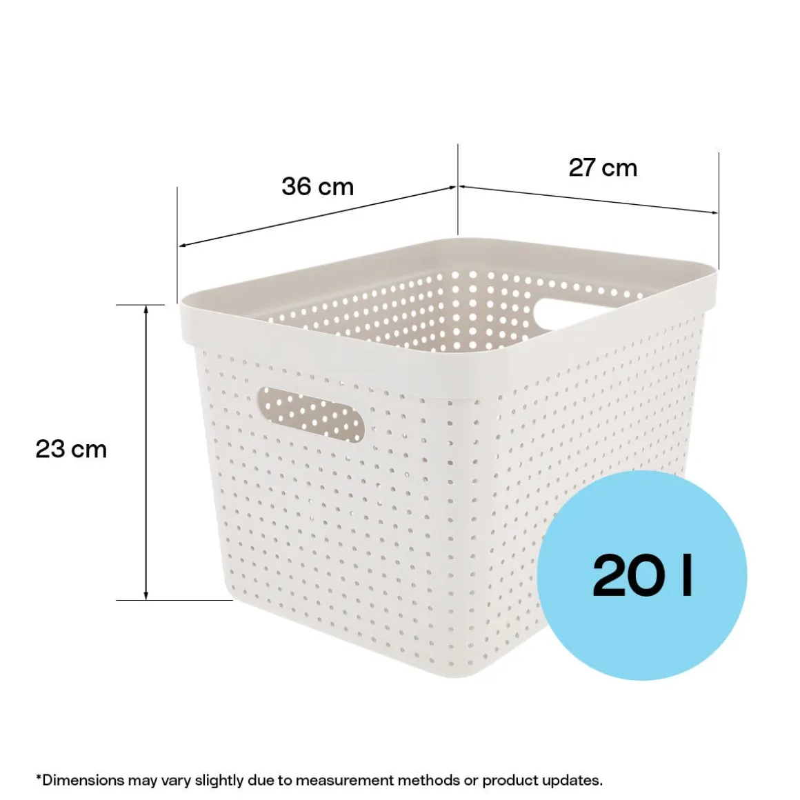Oppbevaringskurv Neat beige, resirkulert plast