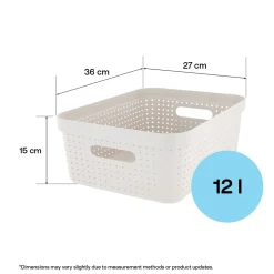 Oppbevaringskurv Neat beige, resirkulert plast