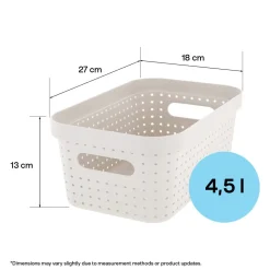 Oppbevaringskurv Neat beige, resirkulert plast