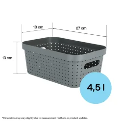 Oppbevaringskurv Neat, grå, resirkulert plast