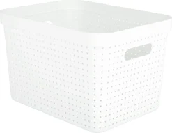 Oppbevaringskurv Neat, hvit, resirkulert plast