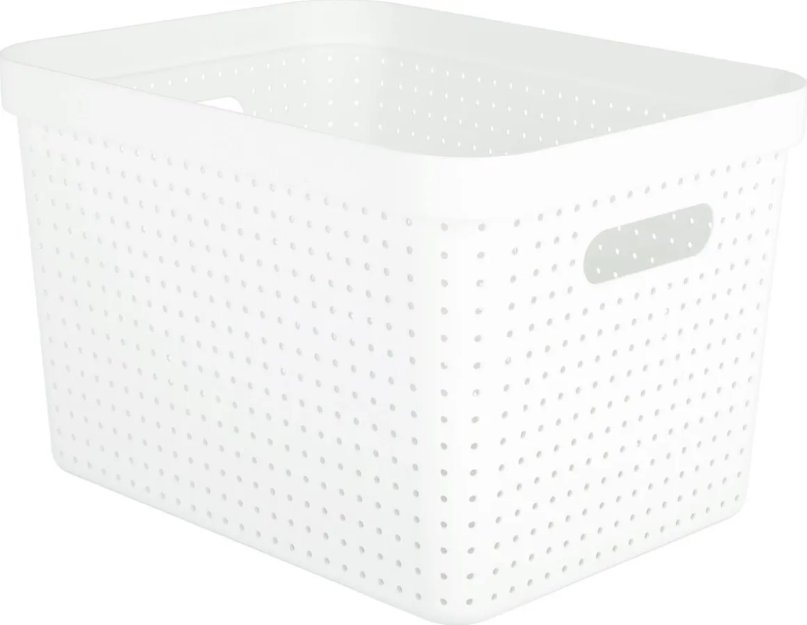 Oppbevaringskurv Neat, hvit, resirkulert plast