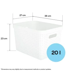 Oppbevaringskurv Neat, hvit, resirkulert plast