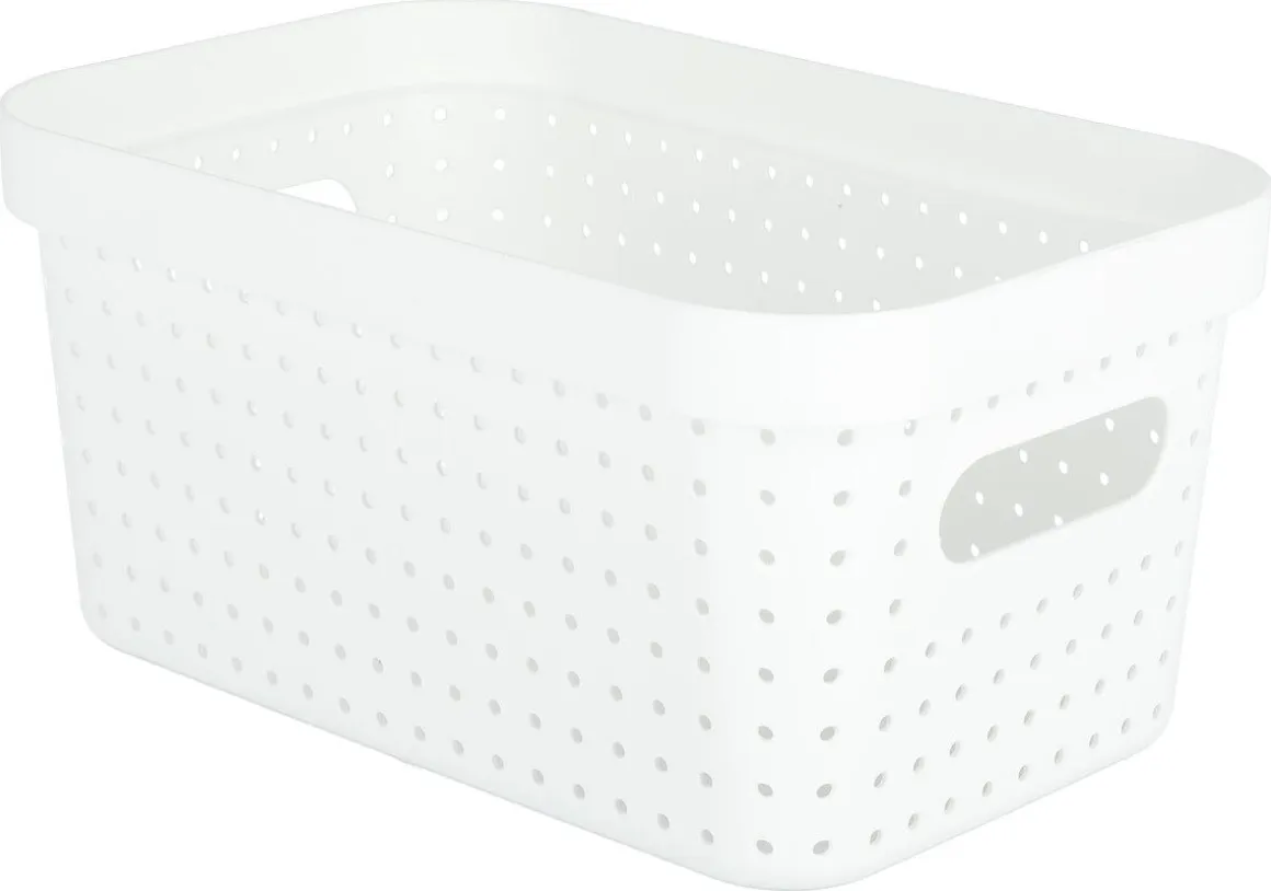 Oppbevaringskurv Neat, hvit, resirkulert plast