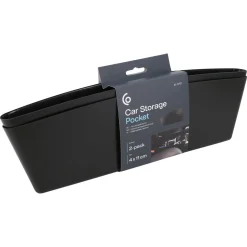 Oppbevaringslomme til bil, svart, 36,5 x 4 x 11 cm, 2-pakning