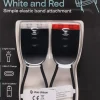 Oppladbar hvit og rød mini-LED med strikk, 2-pakning