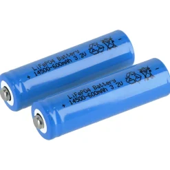 Oppladbart batteri 14500, 3,2V/600mAh LiFePO4, 2-pakning