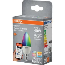 Osram Smart+ Matter mignonpære LED E14 RGBW 4,9 W