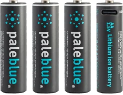 Pale Blue oppladbare AA-batterier USB-C, 4-pakning