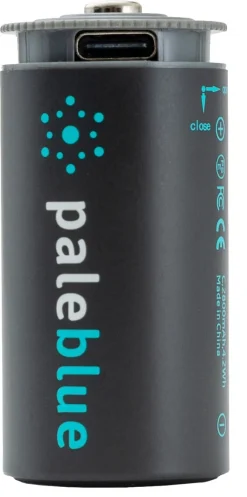 Pale Blue oppladbare C-batterier USB-C, 2-pakning