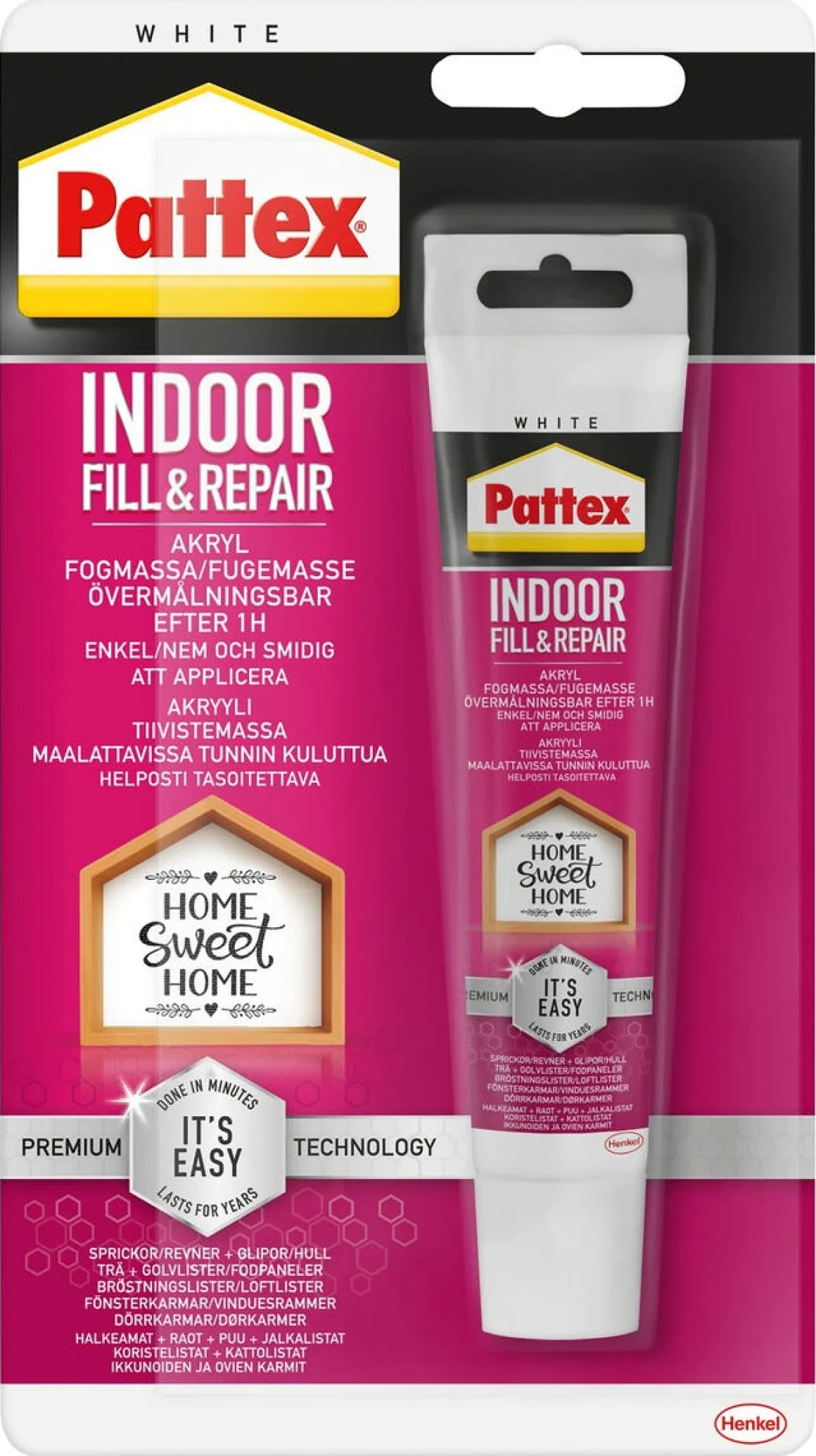 Pattex akrylfugemasse innendørs, hvit