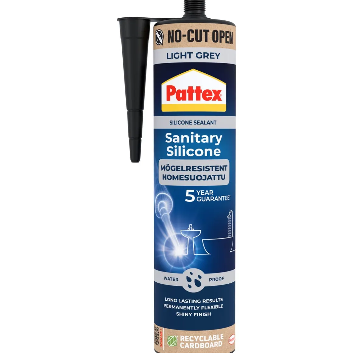 Pattex silikon til kjøkken og bad, lysgrå