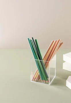 Pennestativ til skrivebord, gjennomsiktig plast