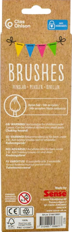 Pensler for barn, 6 stk, fra 3 år