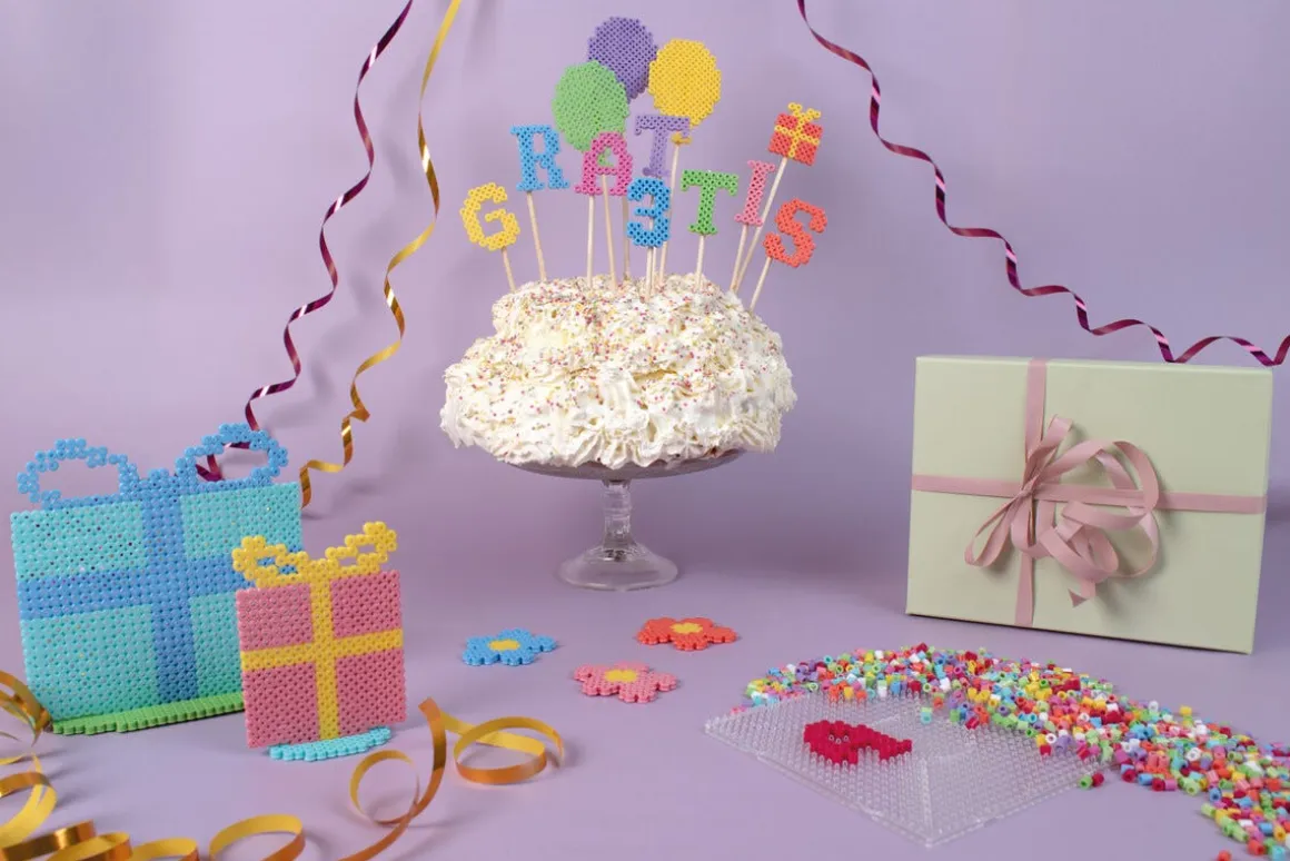 Perlesett festdekorasjon med strykeperler, fra 5 år