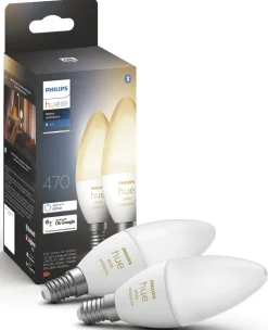 Philips Hue White Ambiance LED-pære E14 mignon 2-pakning