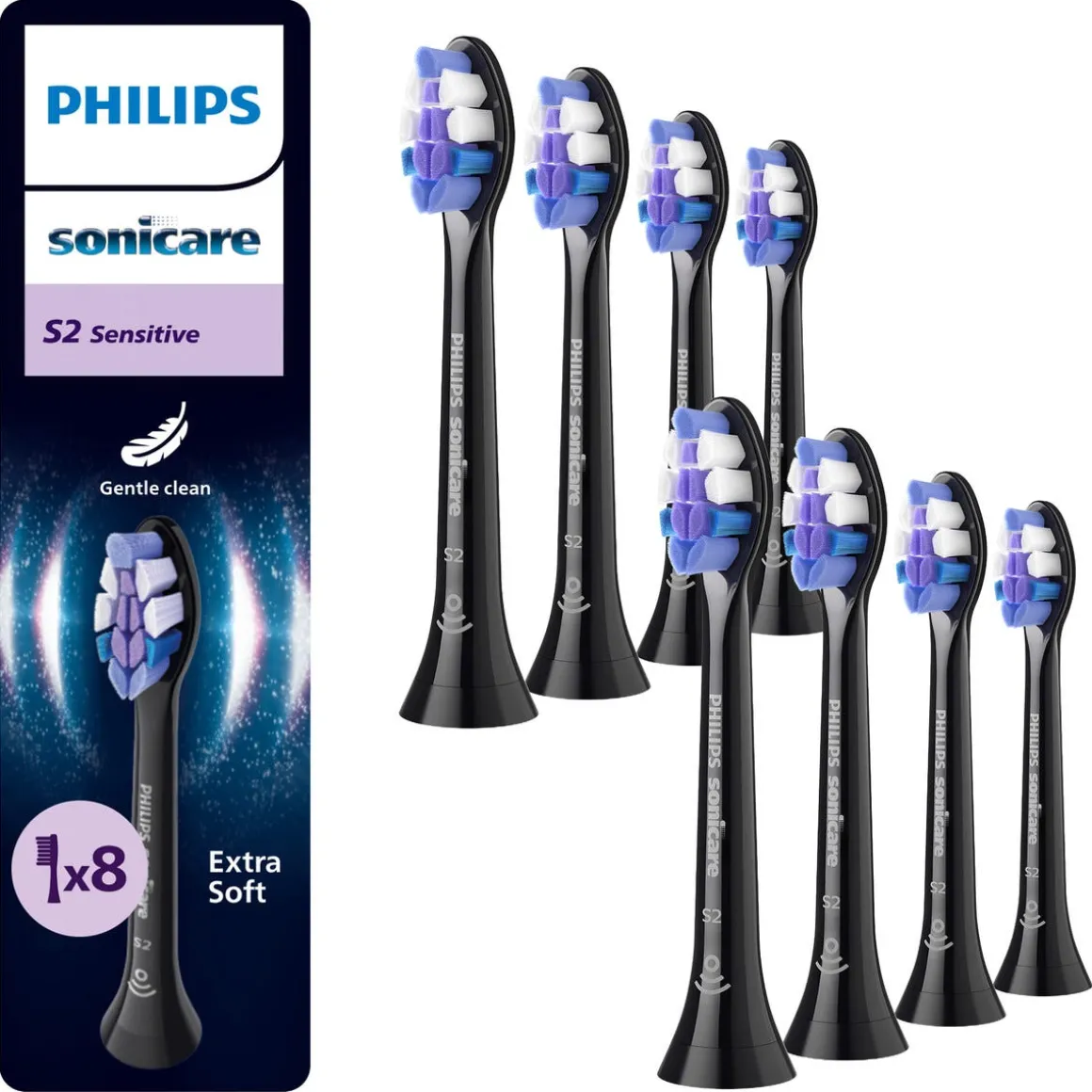 Philips Sonicare S2 Sensitive børstehode, 8-pakning