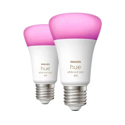 Philips Hue WCA E27 LED-pære, 9 W, Bluetooth, 2-pakning