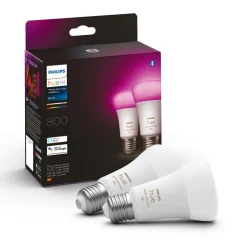 Philips Hue WCA E27 LED-pære, 9 W, Bluetooth, 2-pakning