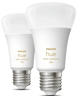 Philips Hue White Ambiance LED-pære E27, 2-pk