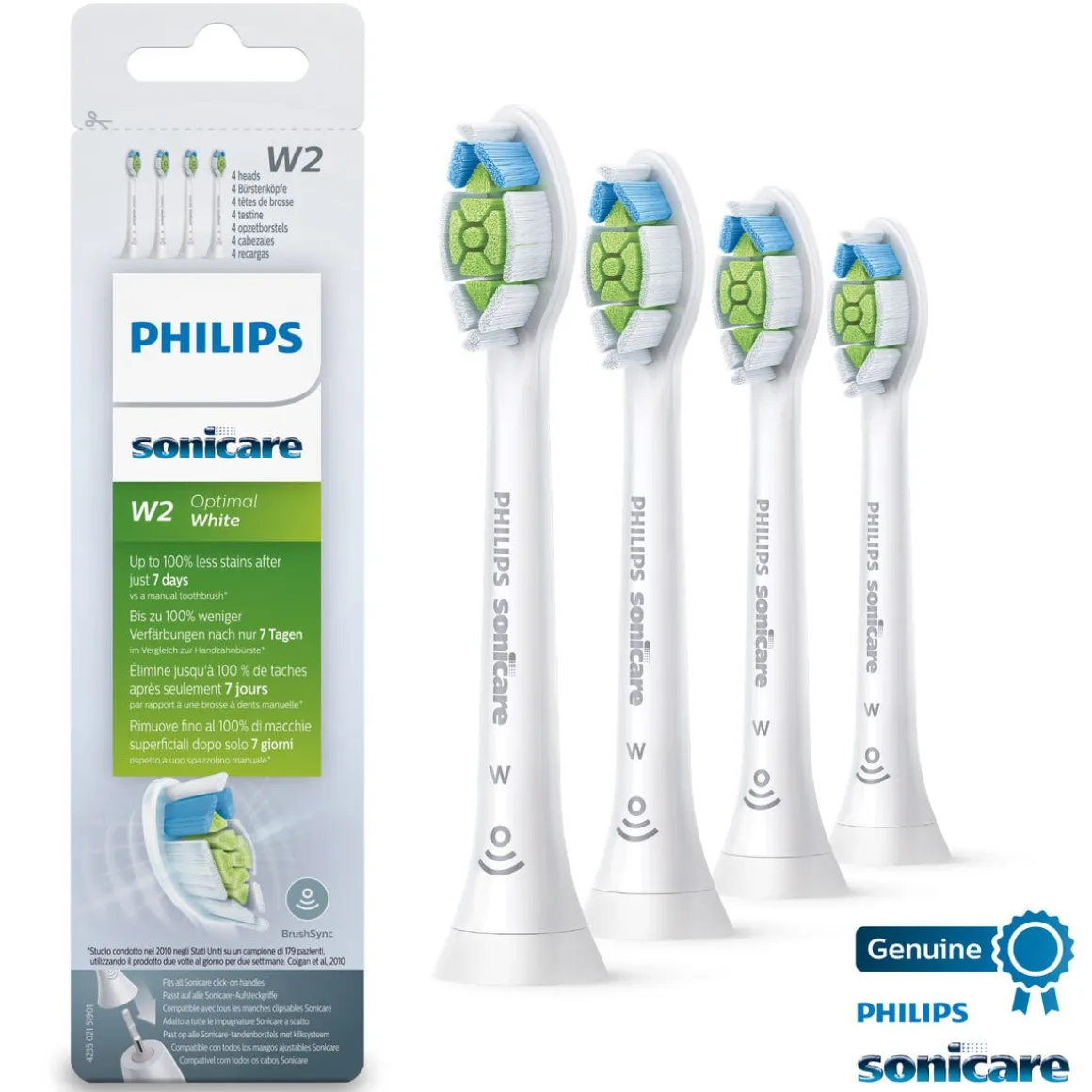 Philips Sonicare W2 Optimal White tannbørstehode hvit