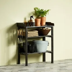 Plantebord utendørs svart, 76 x 37 x 92 cm