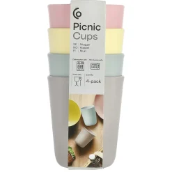 Plastkrus 35 cl, ulike farger, 4-pakning
