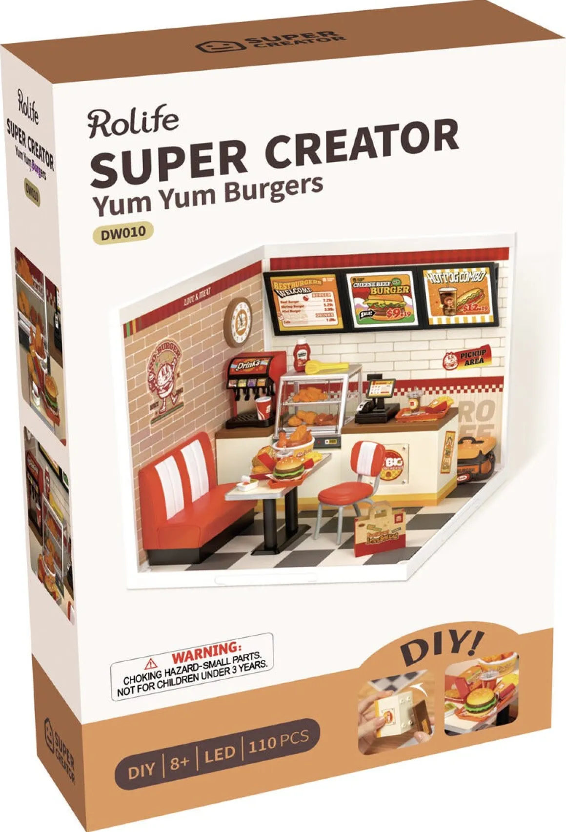 Rolife Super Creator miniatyrrom Yum Yum Burgers, fra 12 år
