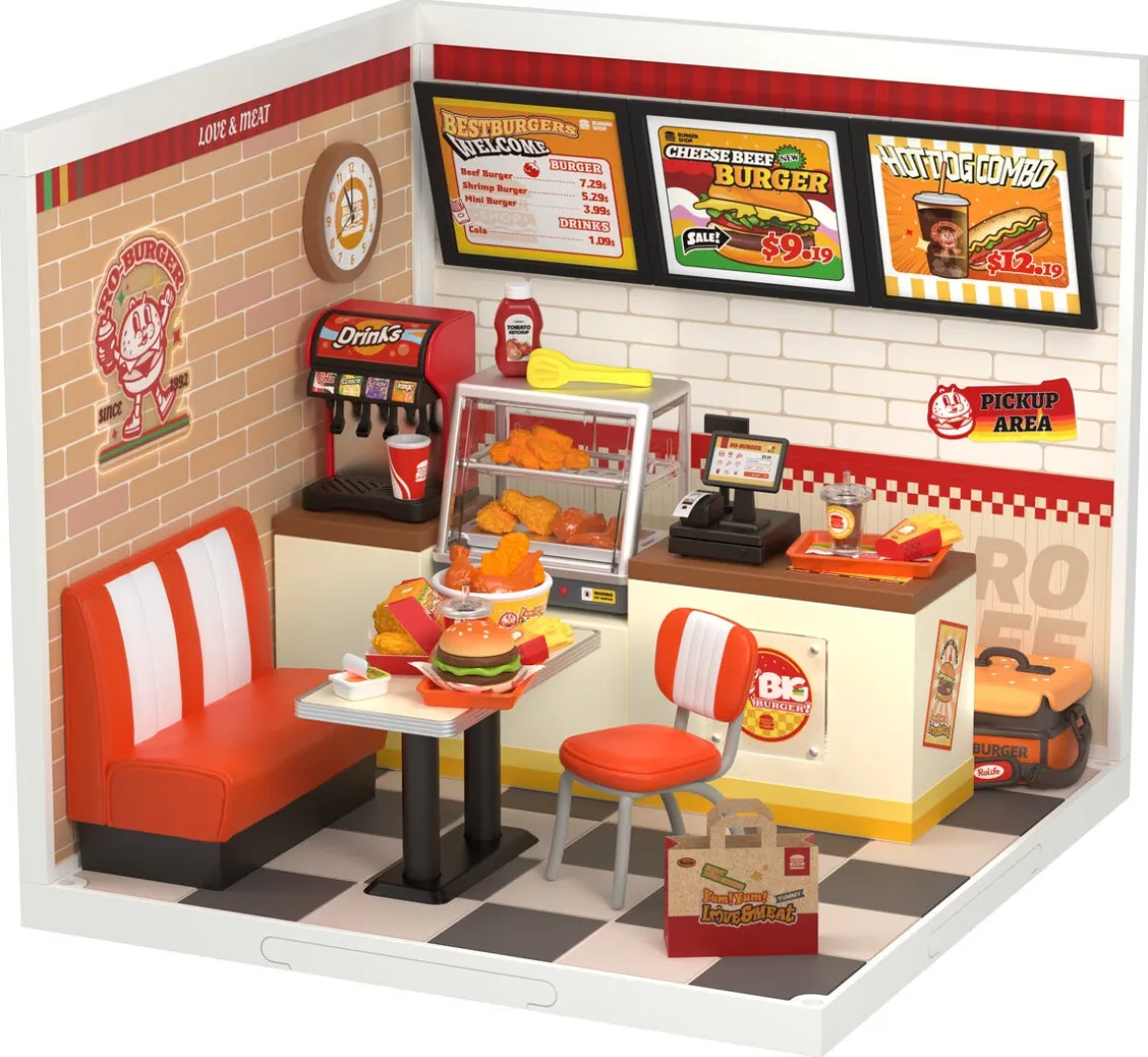 Rolife Super Creator miniatyrrom Yum Yum Burgers, fra 12 år