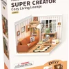 Rolife Super Creator miniatyrrom Cozy Living Lounge, fra 14 år