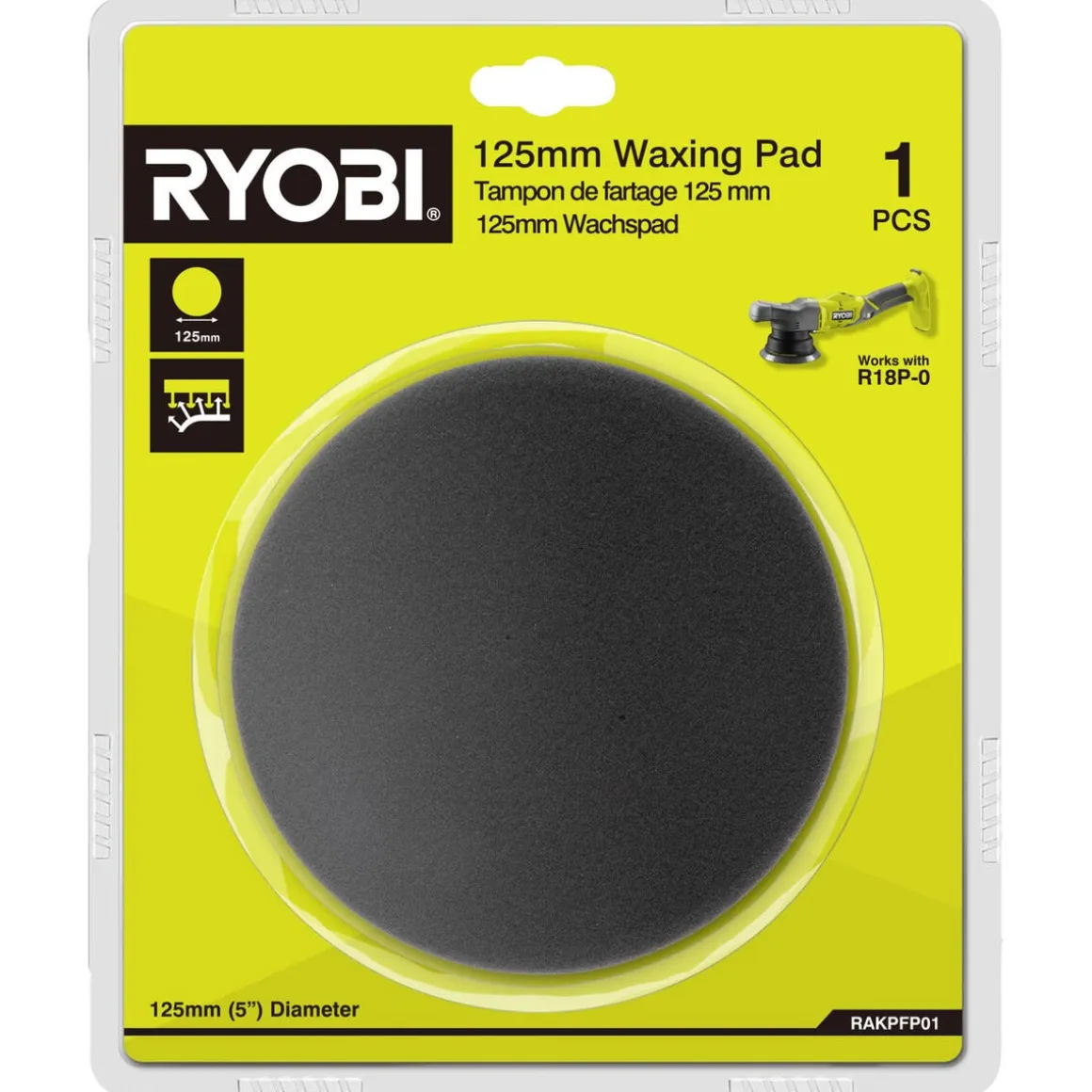 Ryobi myk poleringspute 125 mm, RAKPFP01