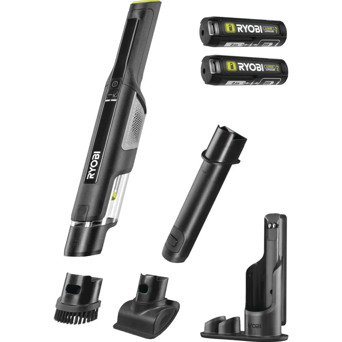 Ryobi RHV44-220G håndstøvsuger med HEPA og tilbehør