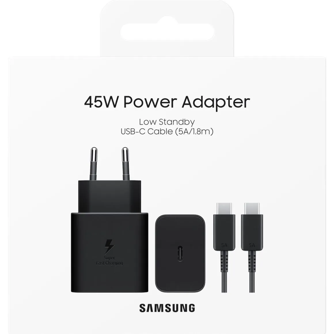 Samsung Power Adapter 45 W med USB-C-kabel, svart
