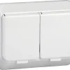 Schneider Exxact 2-veis innfelt stikkontakt med lokk, IP44