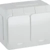 Schneider Aqua 2-veis utenpåliggende stikkontakt, IP44