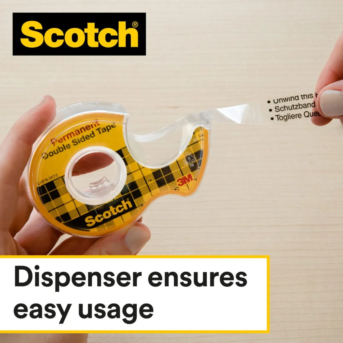 Scotch dobbeltsidig tape gjennomsiktig, 12,7 mm x 6,3 m