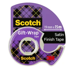 Scotch Giftwrap teipholder med matt teip, 19 mm x 15 m