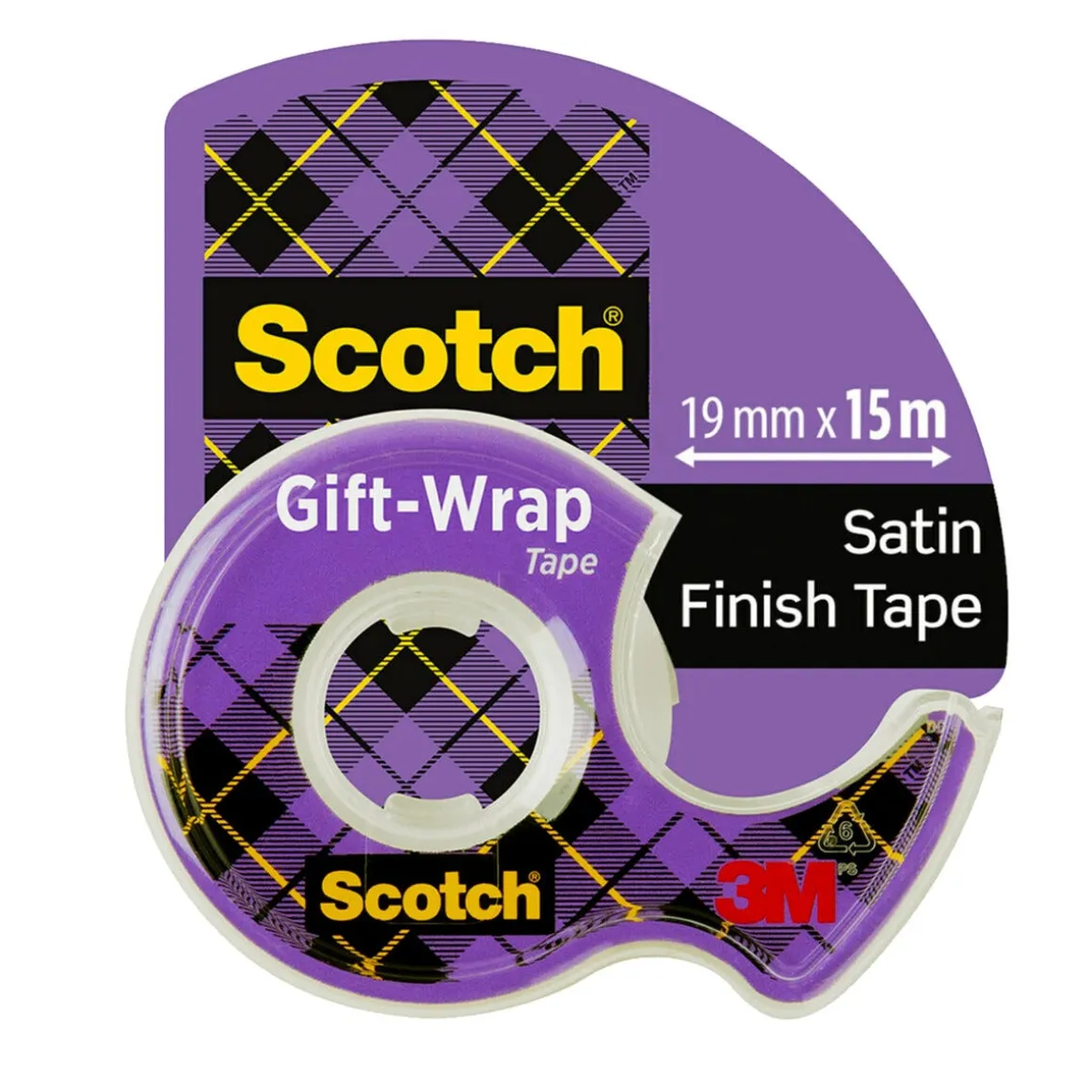 Scotch Giftwrap teipholder med matt teip, 19 mm x 15 m