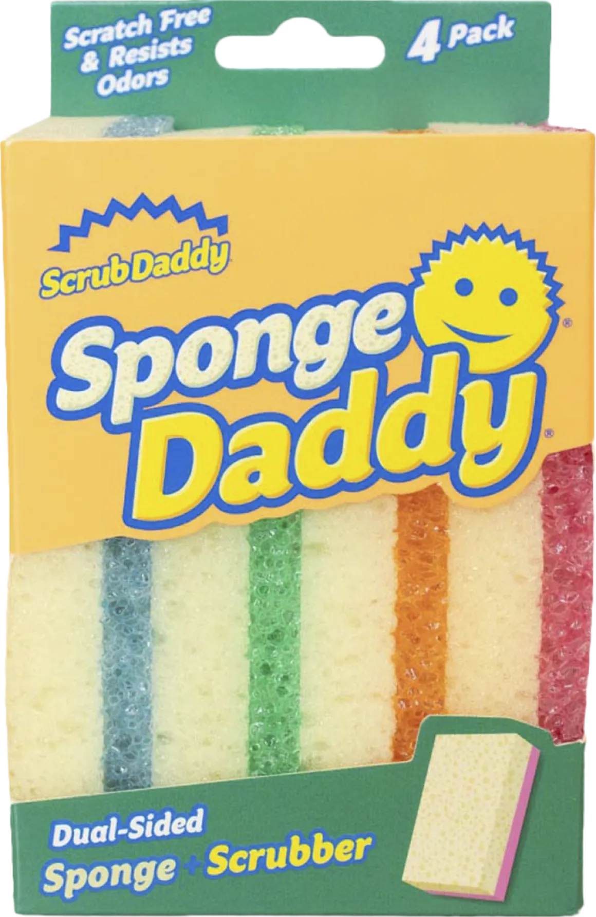 Scrub Daddy rengjøringssvamp, 4-pakning