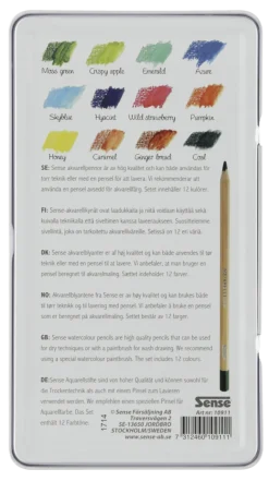 Sense akvarellblyanter, 12-pack