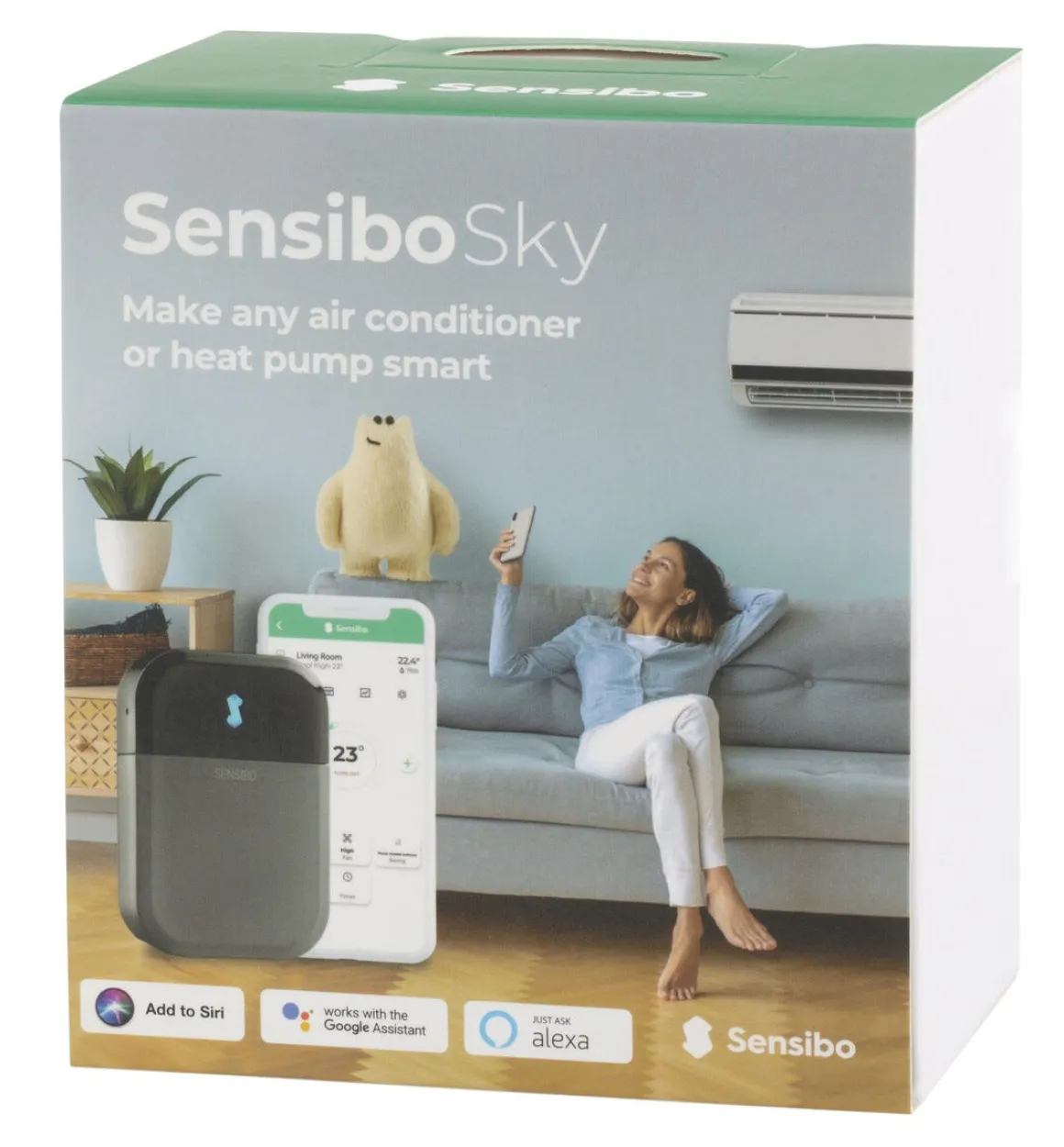 Sensibo Sky fjernkontroll for aircondition, varmepumpe, svart