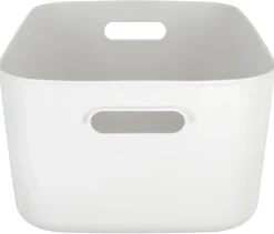 Serenity oppbevaringsboks i plast uten lokk, hvit