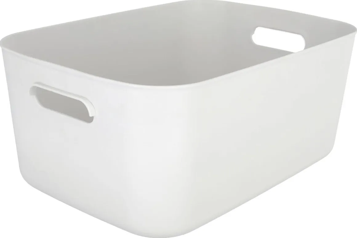 Serenity oppbevaringsboks i plast uten lokk, hvit