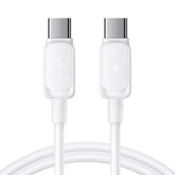 SiGN USB-C- til USB-C-kabel 100W, hvit