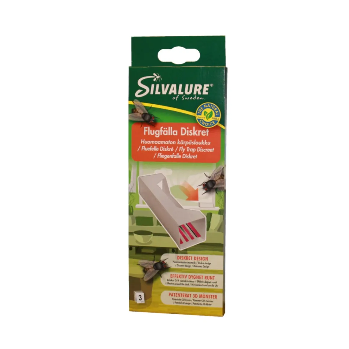 Silvalure diskré fluefelle, 3-pakning